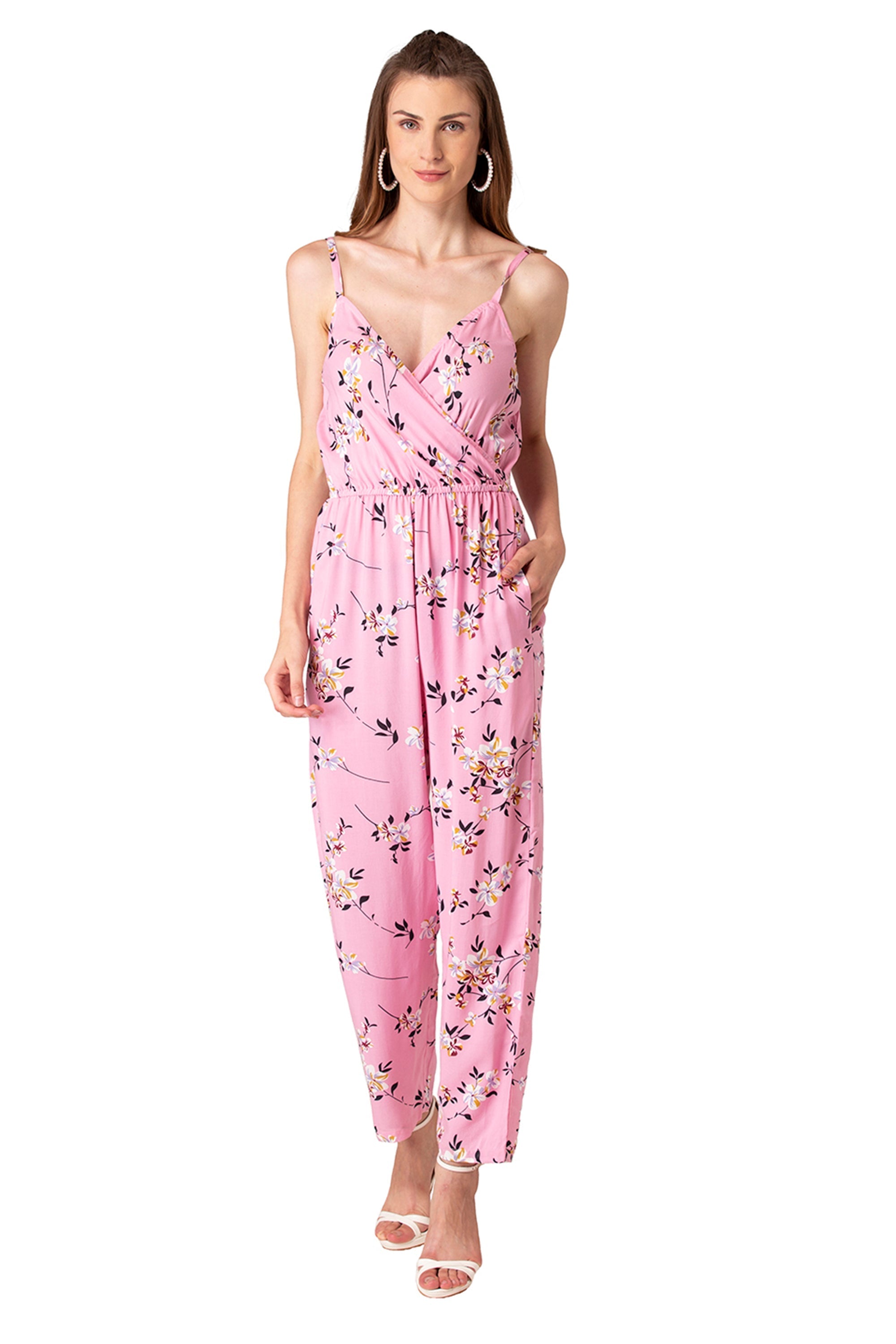 Harley Green Floral Jumpsuit - Women from Yumi UK
